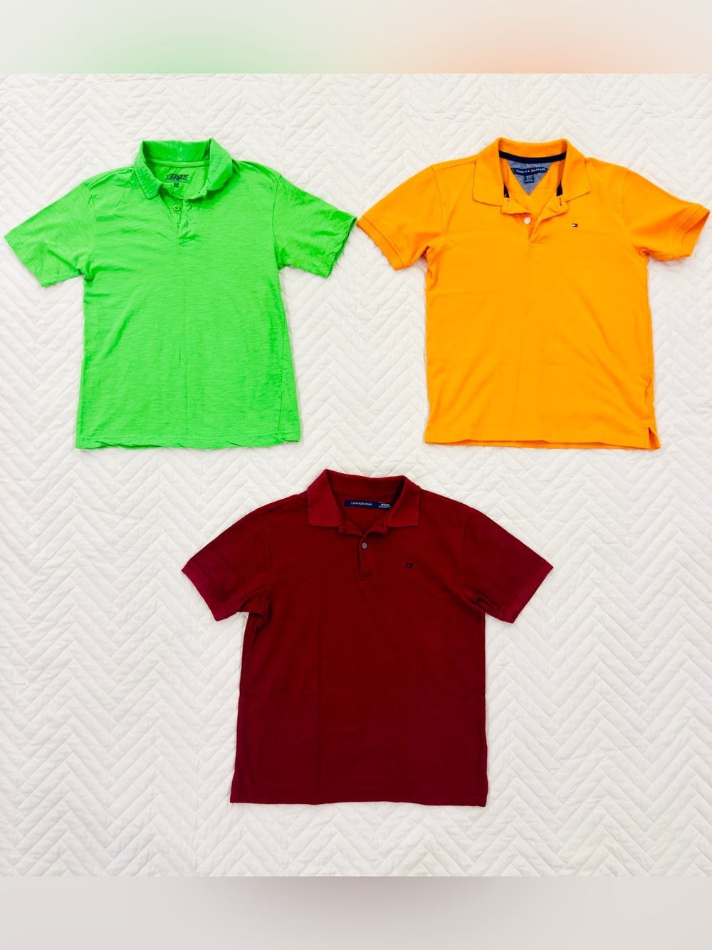 Lot Of 3 Boys Polo Shirts Tommy Hilfiger, Calvin Klein Size 10/12 And 12/14